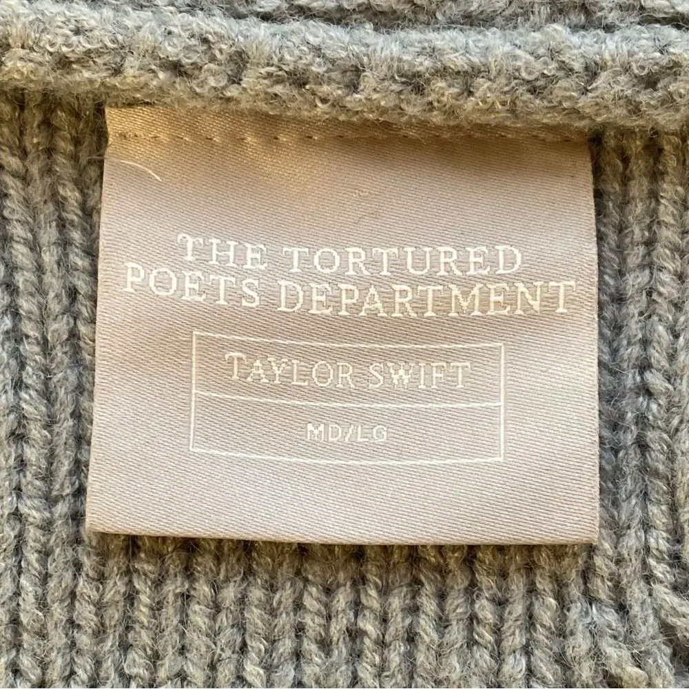 Taylor Swift The Tortured Poets Department Gray Cardigan Size Medium/ Large